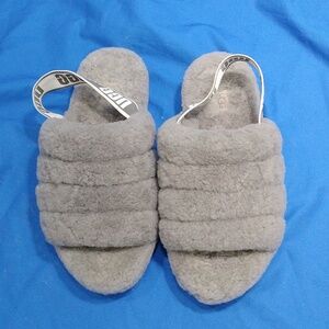 UGG Fluff Yeah Slingback Sandal Grey